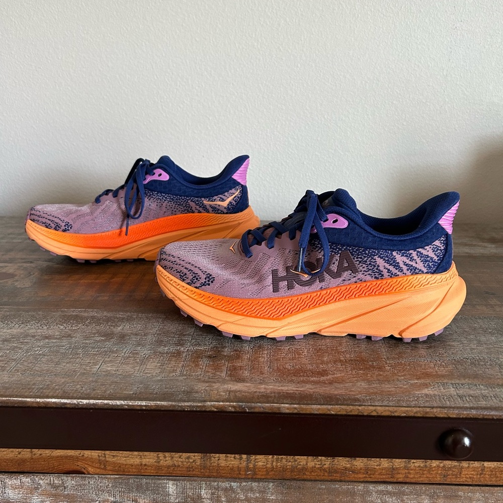 Women’s purple and orange Hoka Challenger ATR 7
